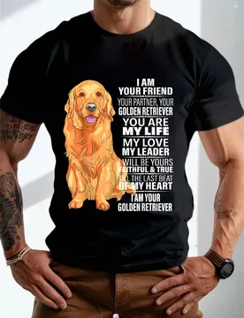 I Am Your Friend Your Partner Your Golden Retriever Dog Gift , 100% Cotton Golden Retriever theme men's printed O-neck T-shirt - Aliexpress - FashionsVida