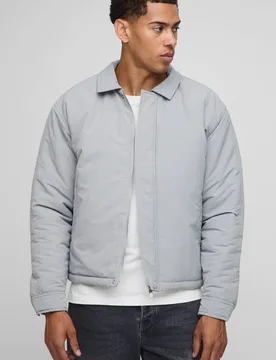 Herren Boxy Fit Peached Crinkle Nylon Coach Jacke Grey Größe XL - boohooMAN - FashionsVida