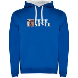 Felpa Con Cappuccio Freestyle Two-colour Royal Blue / White