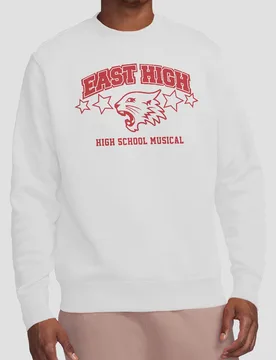 Unisex High School Musical East High Sweatshirt, White Size: Small - White - Size: S - Disney - FashionsVida