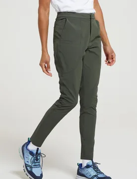Kesugi Womens Water Resistant Slim Stretch Trousers - Green - Green - Size: 20 - Mountain Warehouse - FashionsVida
