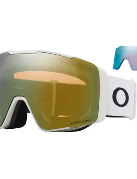 Masque De Ski Line Miner Pro L Matte White Prizm Sage Gold/CAT3 + Prizm Sapphire/CAT3 Homme - Oakley Goggles - FashionsVida
