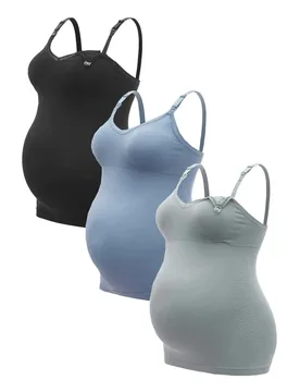Paquete de 3 Bralettes de lactancia sólidos para maternidad - Shein - FashionsVida