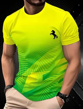 Men's Gradient Short Sleeved T-Shirt Fashion Lightweight Breathable Sports Pullover Daily Casual Shirt Street Loose Men Clothing - Aliexpress - FashionsVida