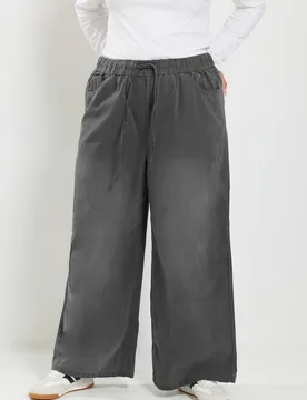 Women's Wide Leg Pull On Jeans in Grey Size: 24S - Grey - Size: 24S - Yours - FashionsVida