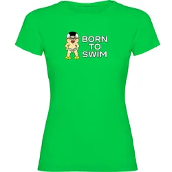Born To Swim Short Sleeve T-shirt Light Green L Women