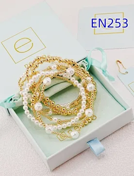 YEEVAA 8Pcs Gold & Faux Pearl Beaded Stretch Bracelet Set, Stackable Ball Chain & Pearl Bracelets for Women - Aliexpress - FashionsVida