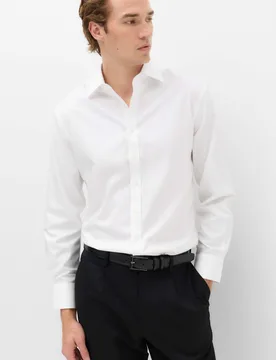Slim Fit 2 Inch Shorter Ultimate Non Iron Cotton Shirt White male - M&S - FashionsVida