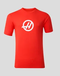 Official Haas Team Unisex Regular Fit T-shirt - Red XS unisex