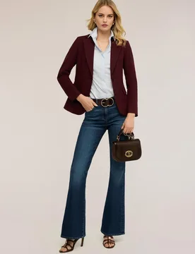 Vaqueros de mujer acampanados push-up de talle alto - Motivi - FashionsVida