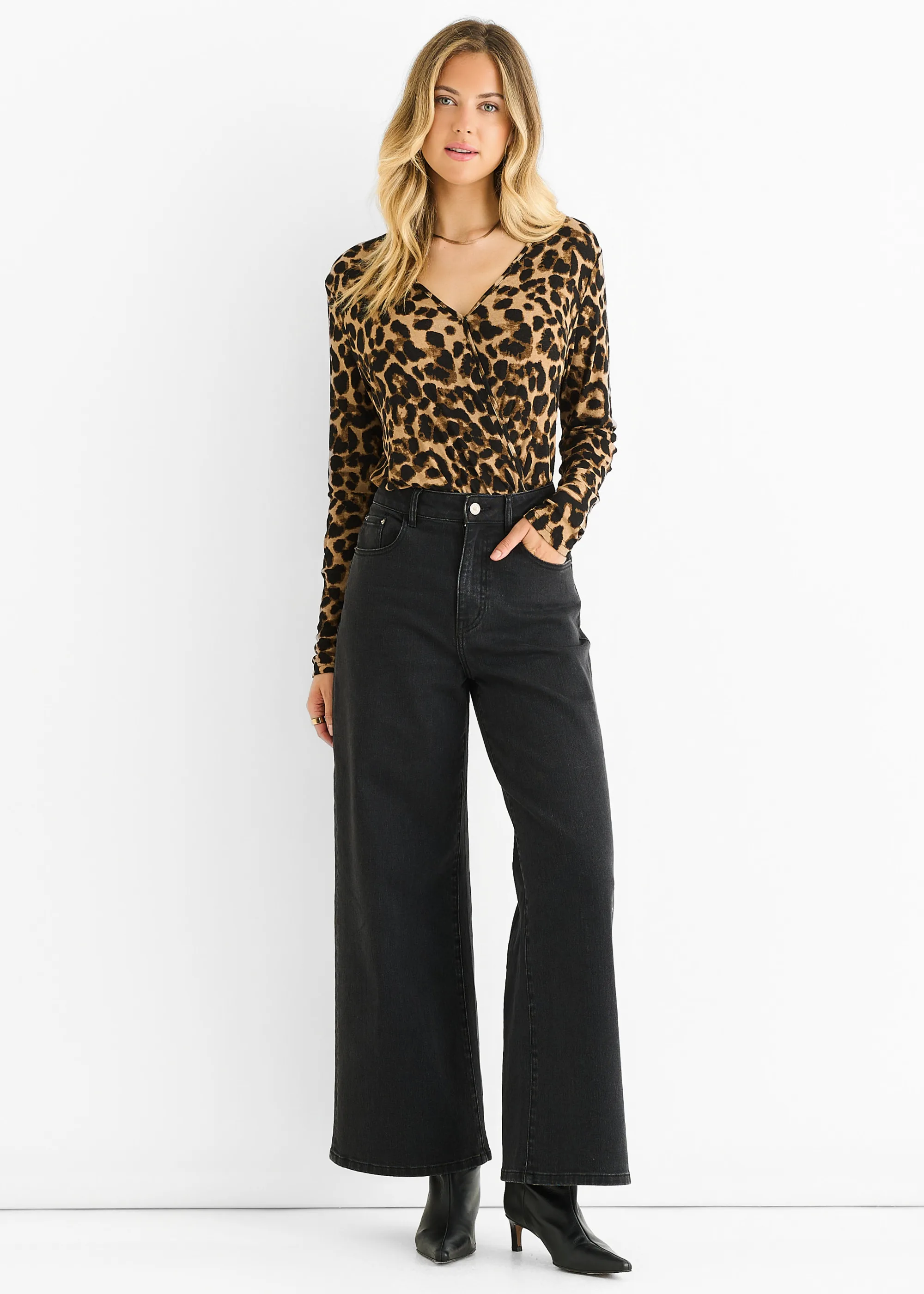 Womens Brown Animal Wrap Jersey Bodysuit - Size 8 Uk - Gini London - FashionsVida