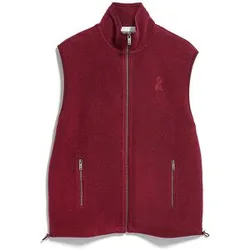 Gilet in pile da donna rosso M