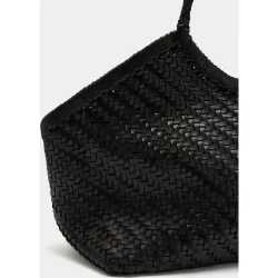 Shopper de piel trenzada con neceser extraíble en liso