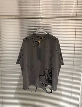 Latui Atelier new distressed, washed, torn, heavily damaged, reclaimed earth-themed loose-fitting short-sleeved T-shirt - Aliexpress - FashionsVida
