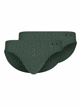 Brasil Slip 2er Pkg COTTON ADVANTAGE olive stripes olive S - Skiny - FashionsVida