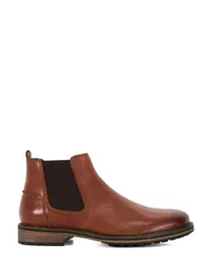 Wide Fit Leather Pull On Chelsea Boots Tan male