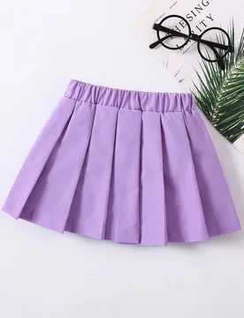 Falda plisada de unicolor para niñas jóvenes, otoño 90 - Shein - FashionsVida