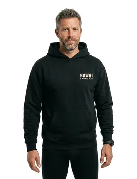 Felpa Con Cappuccio Hawai Oversized Black 5XL - Mc Clothes - FashionsVida