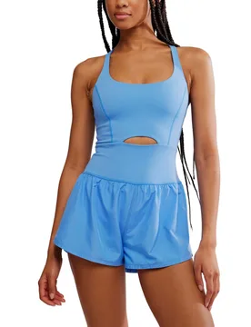 Righteous Runsie Strappy Back Playsuit Light Blue female - FP Movement - FashionsVida