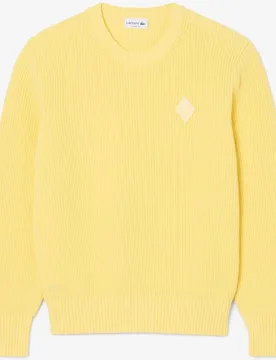 Jersey de hombre de punto de canalé perlado con insignia en contraste en en - Lacoste - FashionsVida