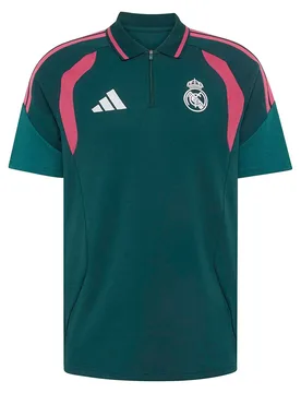 Polo à Manches Courtes Real Madrid 26/27 Tiro26 Competition Aurora Ivy / Wild Pink S - Adidas - FashionsVida