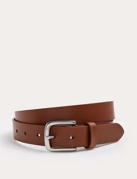 Slim Leather Belt Light Tan male - M&S - FashionsVida