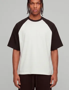 Mens Essential Oversized Fit Raglan T-Shirt - Brown Cotton - Size Large - boohooMAN - FashionsVida