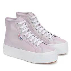 Womens/ladies 2708 Lamé High Tops (Pastel Lilla Iridescent) - Rose - Size Uk 7