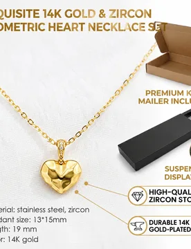 Dainty Hammered Geometric Heart Pendant Necklace Women Stainless Steel Paperclip Chain Irregular Wrinkled Love Charm - Aliexpress - FashionsVida