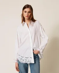 Chemise en popeline avec broderie