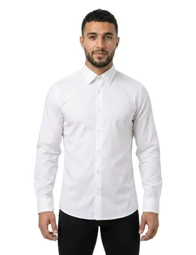 Chemise à Manches Longues Relegant 10267858 White M - BOSS - FashionsVida