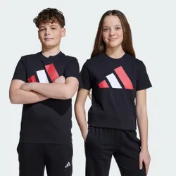 T-shirt Essentials Junior 9-10A Black / Pure Ruby / White