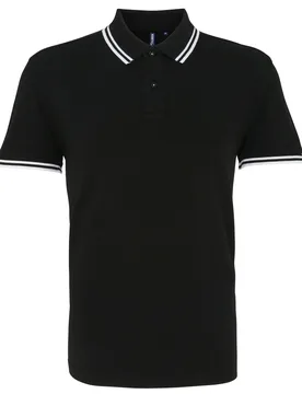 Mens Classic Fit Tipped Polo Shirt (Black/ White) - Multicolour - Size 2xl - Asquith & Fox - FashionsVida