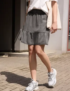 Street One Knielanger Lyocellrock im Washed-Look female Grau - Street One Studio - FashionsVida