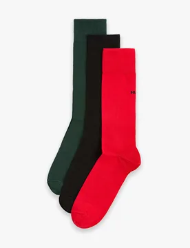Pack Logo Cotton Rich Socks Black male - Hugo Boss - FashionsVida