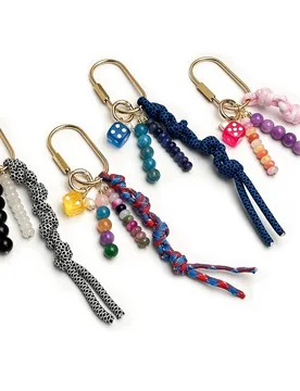 New Cute Keychain Fashion Bag Pendant Colorful Beads Key Chain Braided Blue Rope Paracord Fish Charm Bag Charm Keychain - Aliexpress - FashionsVida