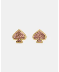 Womens Everyday Pave Studs - Gold Cubic Zirconia - One Size