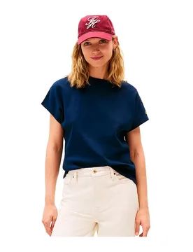 Maglietta A Maniche Corte Ww0ww755 Blue M - Tommy hilfiger - FashionsVida