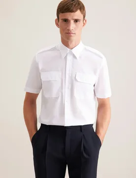 Regular Pilotenhemd Uni Weiß 47 - Seidensticker - FashionsVida