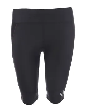 Womens Series 3 Skinny Fit Geometric Shorts In Black - Size 8 Uk - Skins - FashionsVida