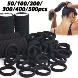 Piezas Bandas elásticas para el cabello de mujer, negras, minimalistas, de 4 cm, de alta elasticidad, accesorios para el cabello de mujer, recomendac