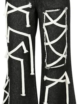 Gothic Jeans - Jeans mit Schnürungen - W27L32 bis W31L32 - für Damen - Größe W30L30 - schwarz - Frauen - female - Gothicana by EMP - FashionsVida