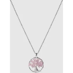 Collar áfrica moda acabado en rodio con cuarzo rosa