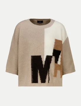 Strickpullover mit Intarsie-Design 590-cappuccino 42 - monari - FashionsVida