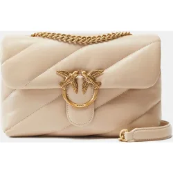 Bolso mini acolchado de piel con asa cadena