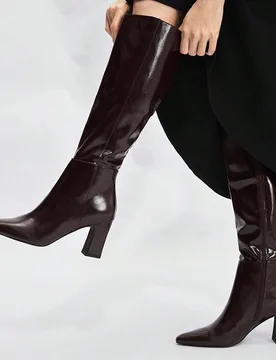 Botas altas para mujer de tacón grueso, de unicolor, versátiles y casuales EUR41 - Shein - FashionsVida