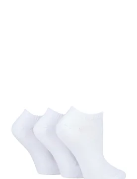 Pair White Cushion Bamboo Sports Trainer Socks Ladies 4-8 Ladies - - White - Size: Small - Glenmuir - FashionsVida