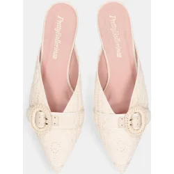 Mules Clementine de mujer en tela efecto crochet