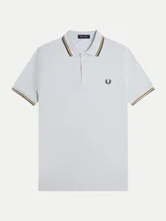 Poloshirt mit Doppelstreifen Weiß L