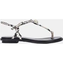 Sandalias planas de mujer de piel
